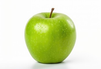 green apple on white background isolated