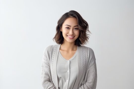 Portrait of a beautiful asian woman smiling and looking at camera