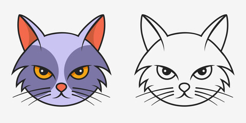 Cat head. Mascot logo design. Vector illustration
