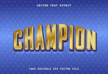 Editable text effect Champion modern lettering typography font style