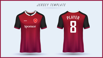 Soccer jersey with front and back design for printing
