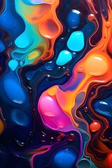 abstract liquid colorful background with bubbles