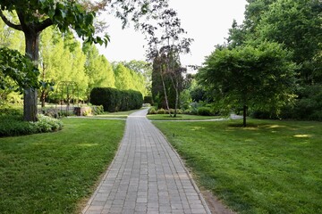 The pathway in the garden at the park.