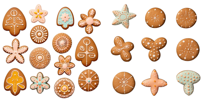 Gingerbread Easter cookies on brown paper
