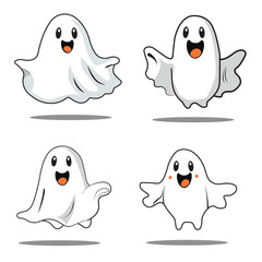 Halloween ghost vector clipart.Ghost vector, Halloween vector.Funny ghost . Halloween ghost isolate in white background.