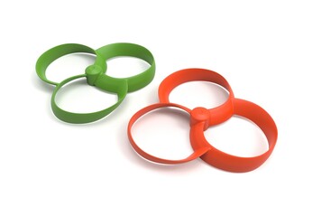 3D illustration of toroidal drone propeller isolated on white background