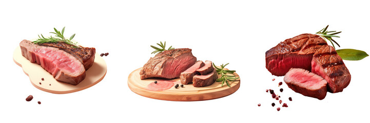 transparent background with a steak