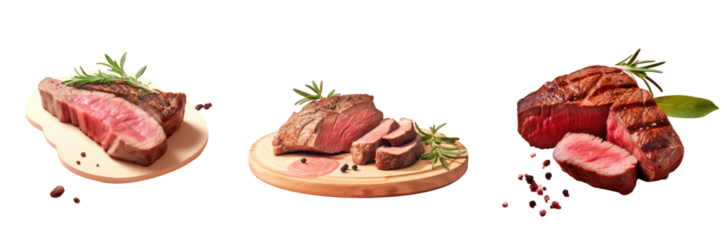transparent background with a steak