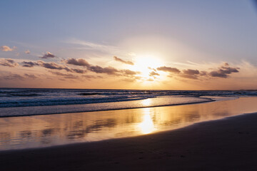 Fototapeta na wymiar Sunset over the sea in uruguay