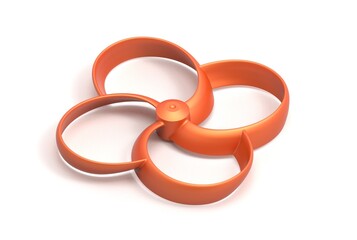 3D illustration of toroidal drone propeller isolated on white background