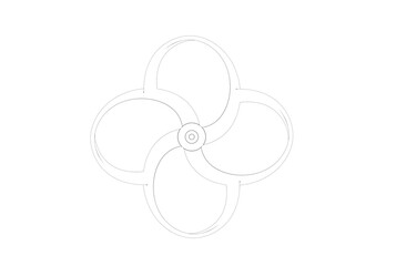 3D illustration of toroidal drone propeller isolated on white background