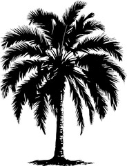 Tropical Coconut Palm Tree Silhouette Illustration