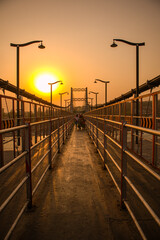 Obraz premium Sunset from Janki Setu bridge Rishikesh