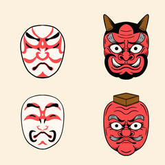 Japanese Mythology Character Sticker Collection with Traditional Style