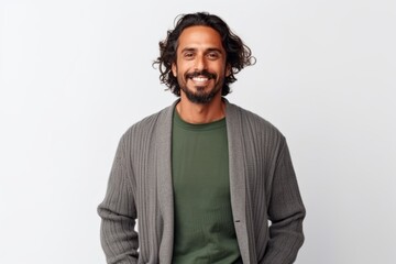 Obraz premium Portrait of handsome man in casual clothes smiling and looking at camera.