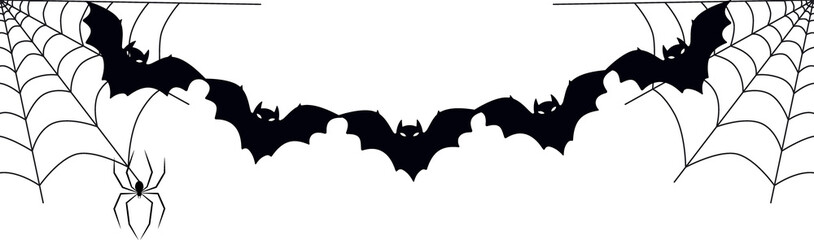 The web is black with a transparent background, the spider on the web