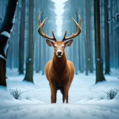 deer in winter garneted by AI