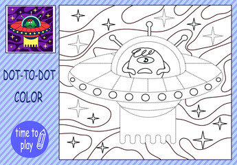 children's educational game. a logic game. connect the dots by numbers. handwriting training. coloring by numbers. a space adventure. rockets