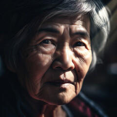 portrait of Chinese old woman