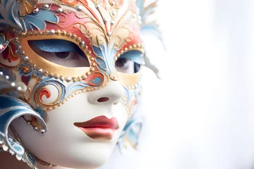 Keuken spatwand met foto person wearing a beautifully decorated carnival mask © AGSTRONAUT