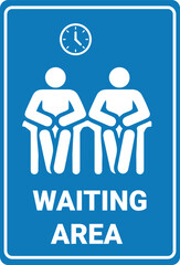 Waiting area sign, hospital, school, Office Isolated  vector