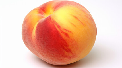 Peach on a white background. Close-up. Isolated.
