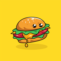 Cute burge ricon cartoo ilustration