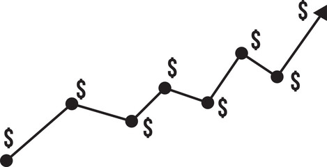 Abstract dollar currency growth chart for Youth area business growth strategy Idea