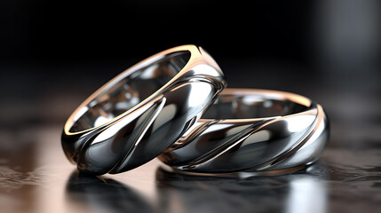 Two rings, wedding rings, engagement, ring, celebration - created with generative AI technology