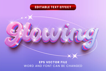 Glowing unicorn color 3d editable text effect