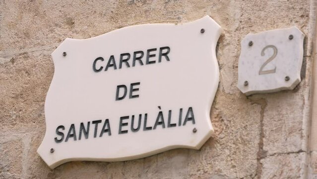 Palma, Spain - Feb 2022 : Street in Palma da mallorca, Spain