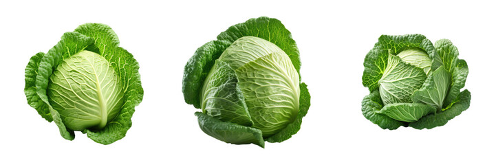 isolated green cabbage