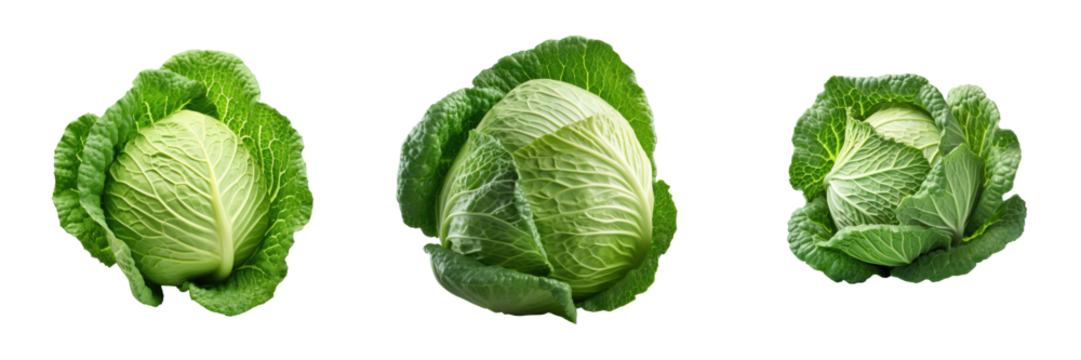 isolated green cabbage