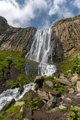 Beautiful photo with a mountain waterfall - 636720878