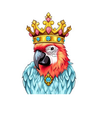 Colorful Monarch Parrot - Cartoon Style Bird Crown