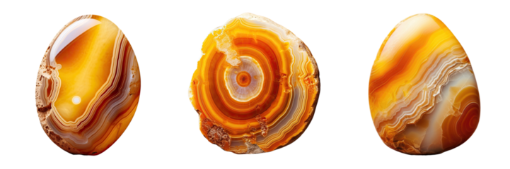 Close up of a transparent background with yellow and brown Agate macro mineral stone
