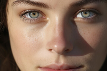 close up of beauty asia woman eye on dark background Cropped image of a womans green eye against a white background with copyspace.ai generate