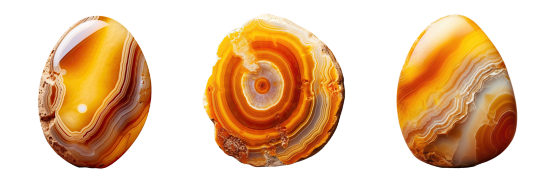 Close up of a transparent background with yellow and brown Agate macro mineral stone - Powered by Adobe