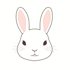 Fototapeta premium Linear rabbit face isolated on white background, rabbit illustration