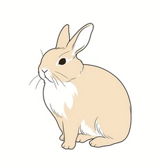 Obraz premium Rabbit linear illustration isolated on white background, rabbit illustration
