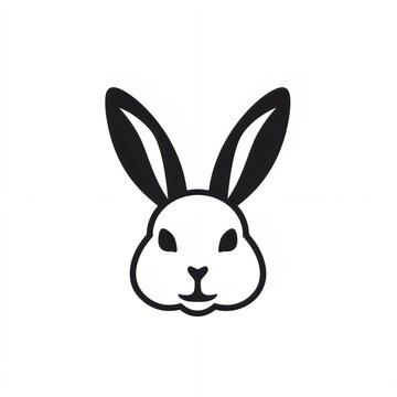 Rabbit face, rabbit illustration isolated on white background