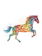 Obraz na płótnie Canvas Horse With Colorful Polka Dots