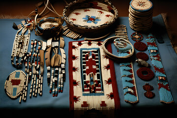 A collection of traditional Native American beadwork pattern