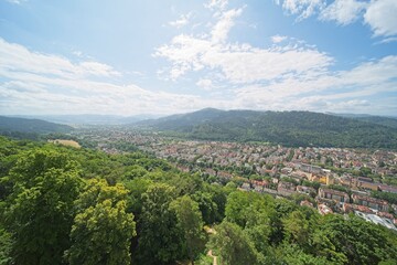 The beautiful city "Freiburg im Breisgau" in southern Germany in summer. 