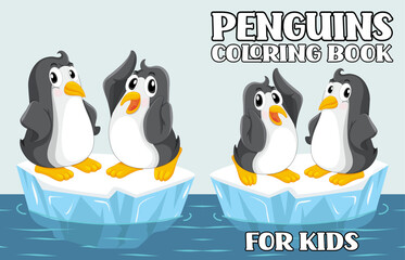 Obraz premium penguins design coloring book for kids Cover