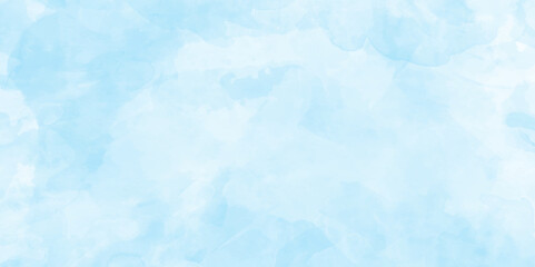 Obraz premium Abstract hand paint square stained soft sky blue watercolor background, hand painted blue watercolor texture, Beautiful bright blue paper texture, Stylist beautiful white clouds in natural bright sky.