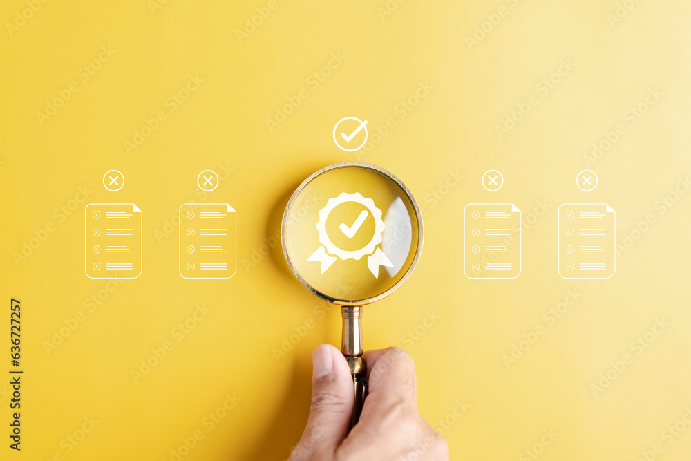 Poster Quality Certificate and Checklist document analyst target marketing planning assignment with quality management. Standardization, certification. Compliance to regulations service and standards.
