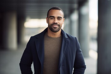 Obraz premium Portrait of a handsome young man with a beard in an urban context