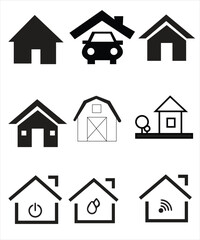 Set of thin line icons of homes and real estate. Outline symbol collection. Editable vector stroke. 256x256 Pixel Perfect scalable to 128px, 64px...