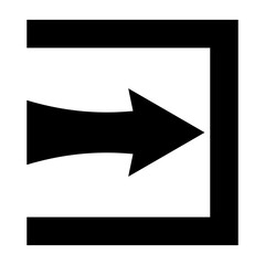 Sign in icon, arrow inside, entry sign, entry arrow
